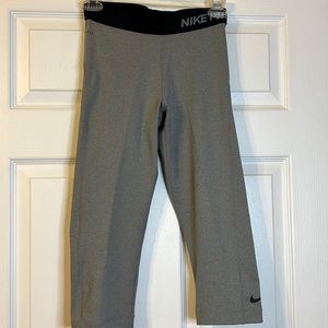 Nike Pro dri- fit gray capris